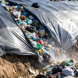 工业社会中，个体废物与填埋场土工膜存在怎样的关联？